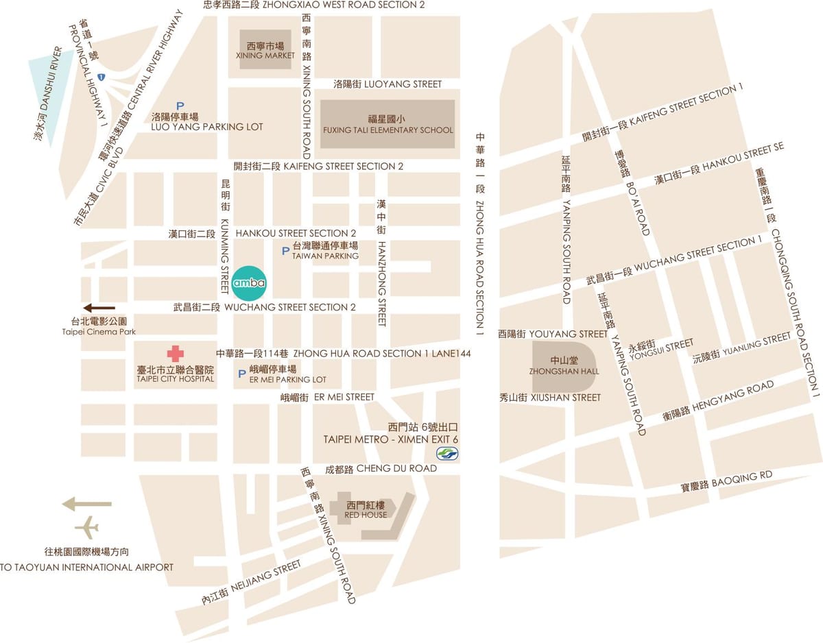 ximending તાઇપેઈ નકશો